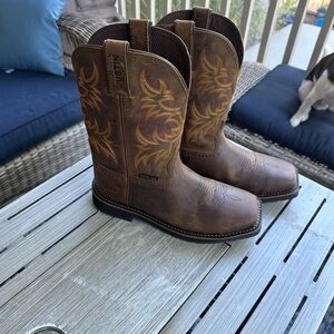 Justin Brown Western Cowboy Boots